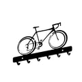 Perchero de pared decorativo de metal negro con diseño de bicicleta y 5 ganchos